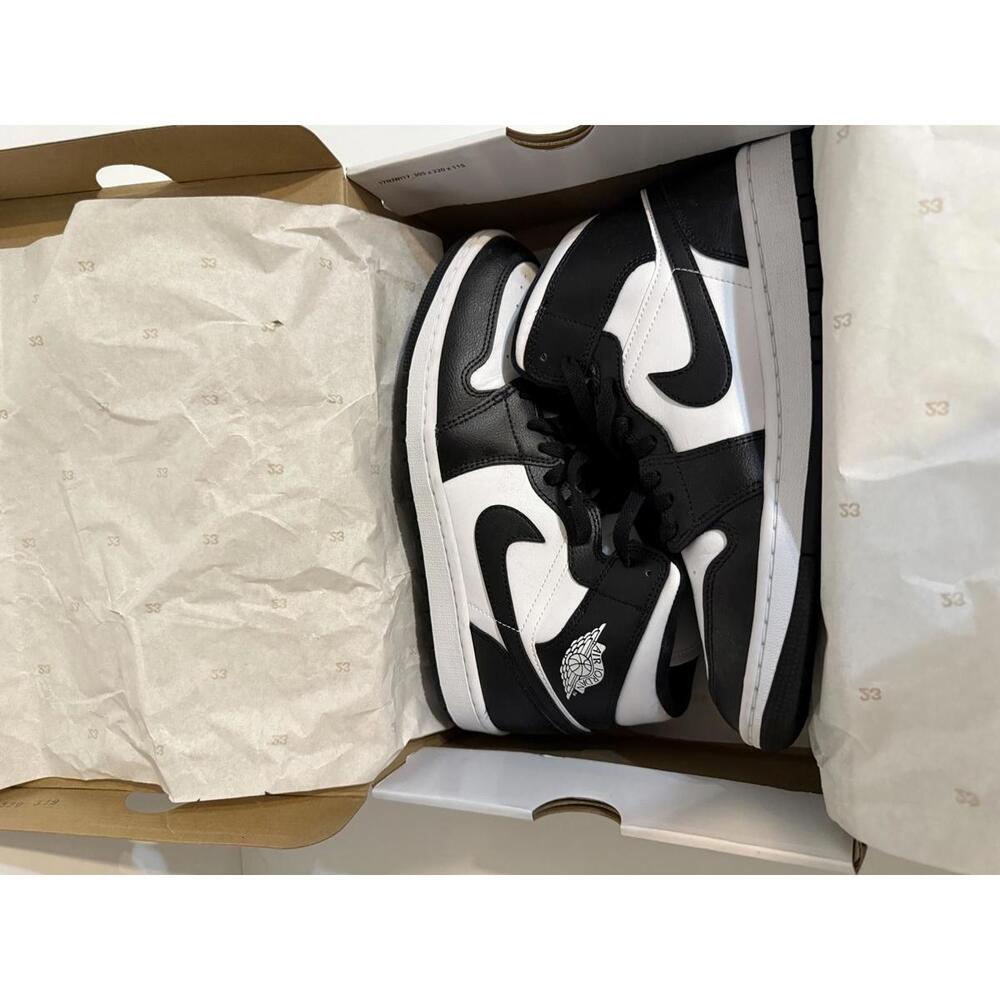 Jordan 1 Mid Panda Black White Sneakers Women’s 9.5 DV0991-101 Brand New w Box - Picture 2 of 11